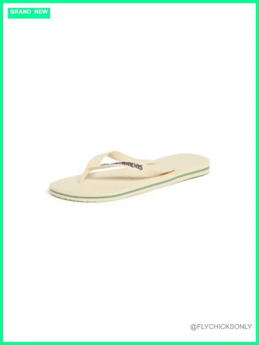 Women's Flip-Flop Sandals with Logo Straps Rubber Sole